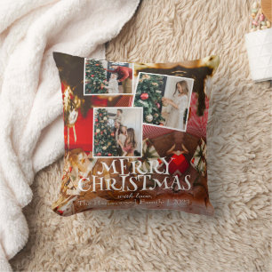 Red Modern elegant family christmas customize Cushion