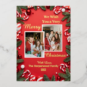 red Modern elegant family merry christmas Photo