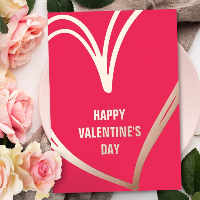 Red Modern Gold Foil Valentine's Day Photo Card (Red Modern Gold Foil Valentine's Day Photo Card)