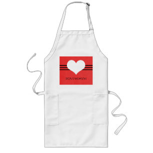 Red Modern Heart Apron