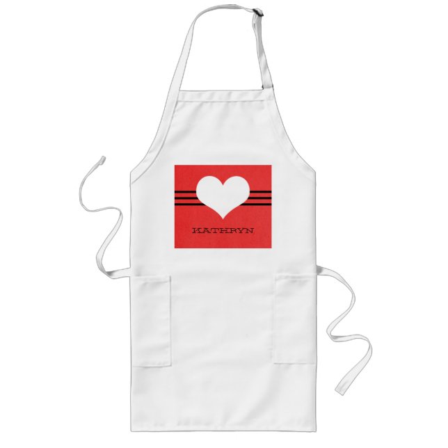 Red Modern Heart Apron (Front)