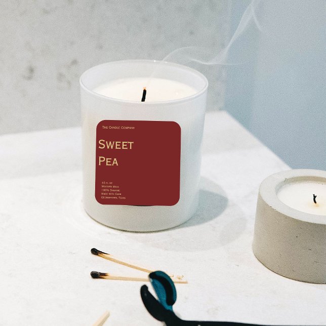 Red Modern Minimalist Candle Labels  (Creator Uploaded)