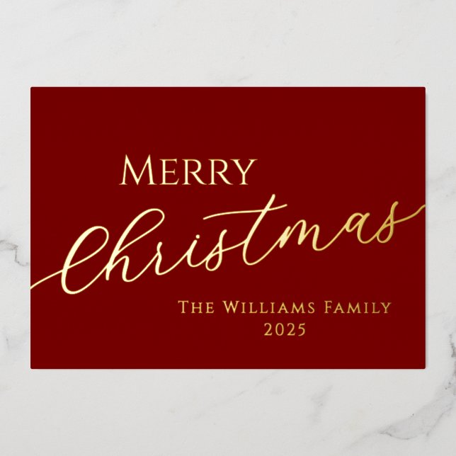 Red Modern Minimalist Merry Christmas (Front)