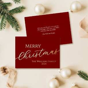 Red Modern Minimalist Merry Christmas