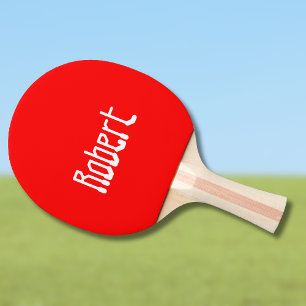 Red Modern Name   Stylish Trendy Minimalist  Ping Pong Paddle