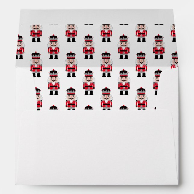 Red Modern Nutcracker Christmas Envelope (Back (Bottom))