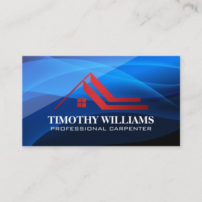 Red Modern Real Estate Logo Business Card (Front)