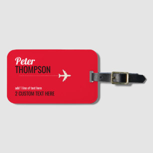 RED Modern traveller Name identifier Luggage Tag