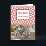 Red Modern Triangles Holiday Photo Card<br><div class="desc">Stylish and trendy Modern Triangles Holiday Photo Greeting Card with a simple geometric triangle pattern background in red and white. This elegant and modern photo card can be easily customized with your own family photo and personalized Christmas greeting. Find more customization options by clicking Customize It. Photography © Storytree Studios,...</div>