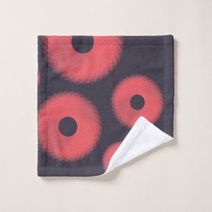 Red, modern, urban, fun abstract geometric graphic wash cloth