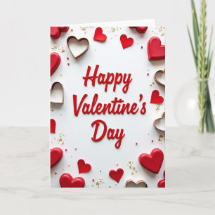 Red Modern Valentines Heart Card