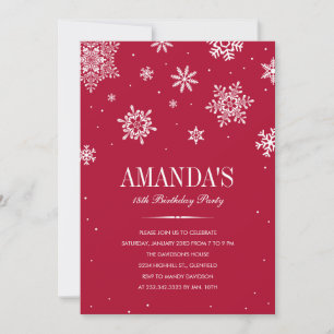 Red Modern Winter Wonderland Invitations