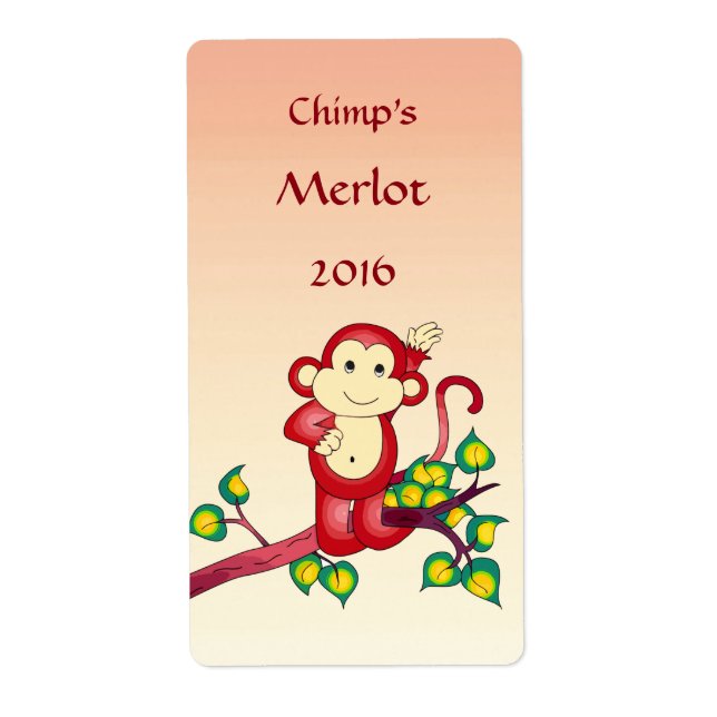 Red Monkey Wine Labels (Front)
