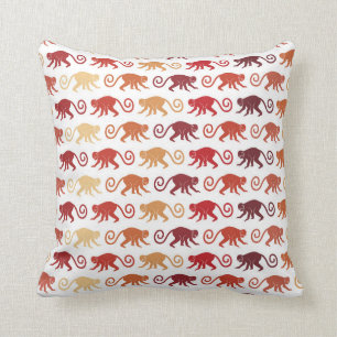 Red Monkeys Pattern Cushion