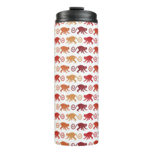 Red Monkeys Pattern Thermal Tumbler