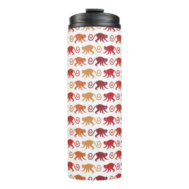 Red Monkeys Pattern Thermal Tumbler (Front)