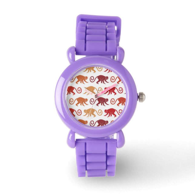 Red Monkeys Pattern Watch (Front)