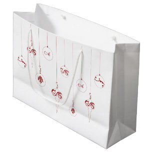 Red Monogram Bauble Christmas Ornaments Gift Bag