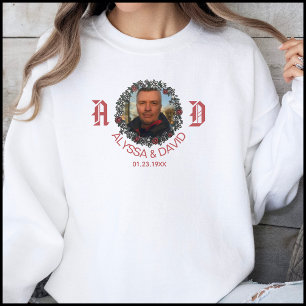 Red Monogram Couples Wedding Anniversary Wife’s Sweatshirt