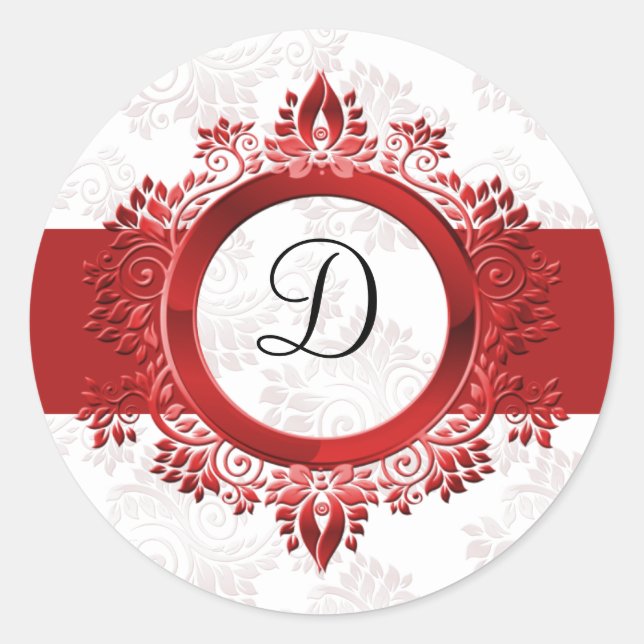 red monogram envelope seal (Front)