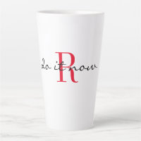 Red Monogram Initial Stylish 'do it now' Large