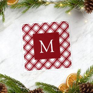 Red Monogram Napkin