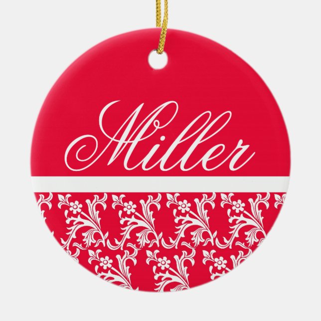 Red Monogram Ornament (Front)