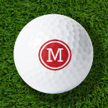 Red Monogram Personalised Golf Balls<br><div class="desc">Tee off in style with our custom golf balls, personalised with a bold minimalist monogram initial in a modern circle frame. Choose from a wide selection of colours to create a design that’s uniquely yours. Perfect for gifting, these golf balls make a thoughtful and practical present for Christmas, Father’s Day,...</div>
