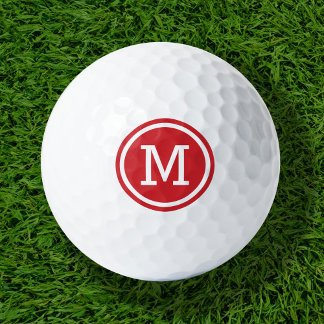 Red Monogram Personalised Golf Balls