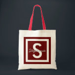 Red Monogram Personalised Tote Bag<br><div class="desc">Red monogram personalised tote bag</div>