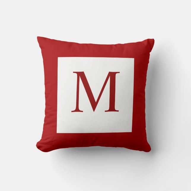 Red Monogram Pillow (Front)