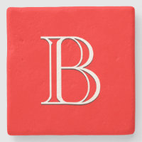 Red Monogram Single Initial Elegant High End