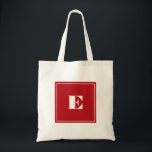Red Monogram Tote Bag<br><div class="desc">Customise this tote bag with your monogram or name. Be sure to check out more designs at Illustrations by Erin.</div>