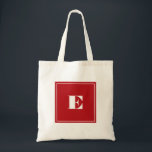 Red Monogram Tote Bag<br><div class="desc">Customise this tote bag with your monogram or name. Be sure to check out more designs at Illustrations by Erin.</div>