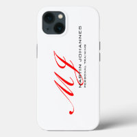 Red Monogram White Grey Personal Trainer Modern