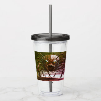 Red Monster Halloween Acrylic Tumbler