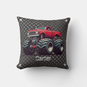 Red monster truck  cushion