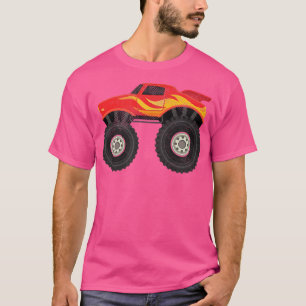 Red Monster Truck Mud Crushing Drivers Cute Big Ca T-Shirt