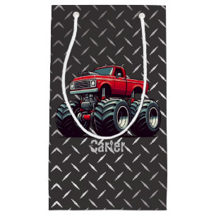 Red monster truck small gift bag