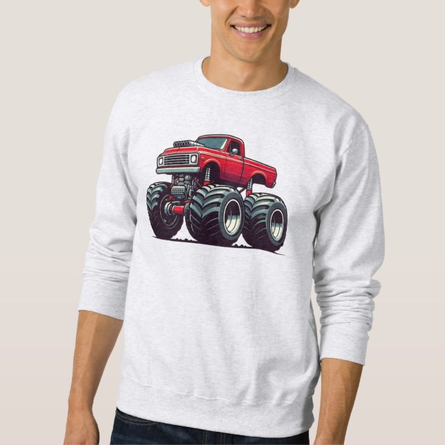 Red monster truck  sweatshirt (Front)