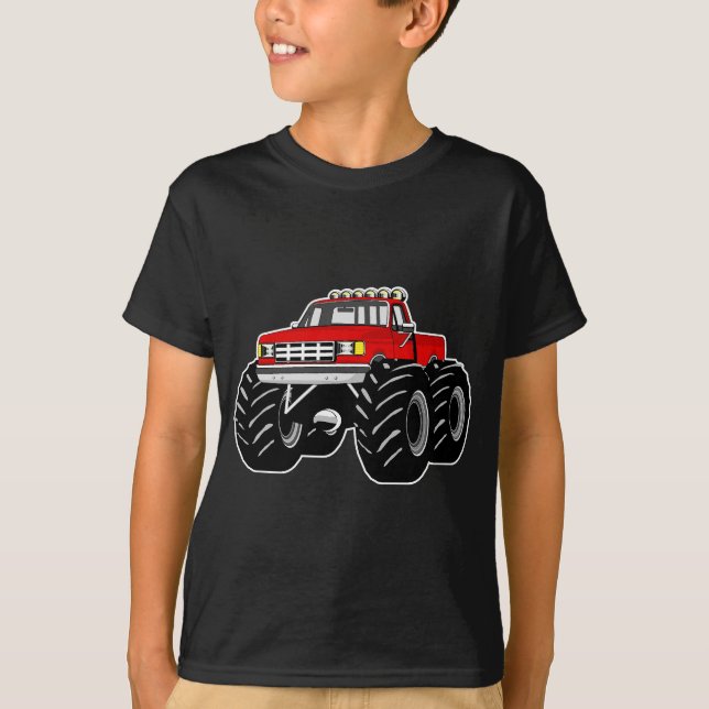 RED MONSTER TRUCK T-Shirt (Front)