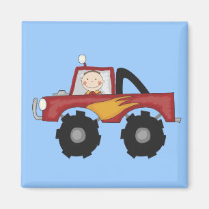 Red Monster Truck Tshirts and Gifts Magnet