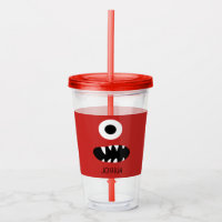 Red Monsters Face One Eyed Monster Personalised