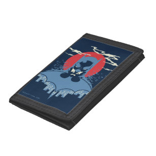 Red Moon Batman With Logo Trifold Wallet