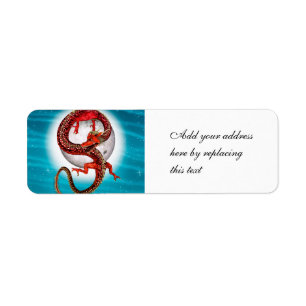 Red Moon Dragon Celestial Fantasy Art