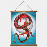 Red Moon Dragon Celestial Fantasy Art