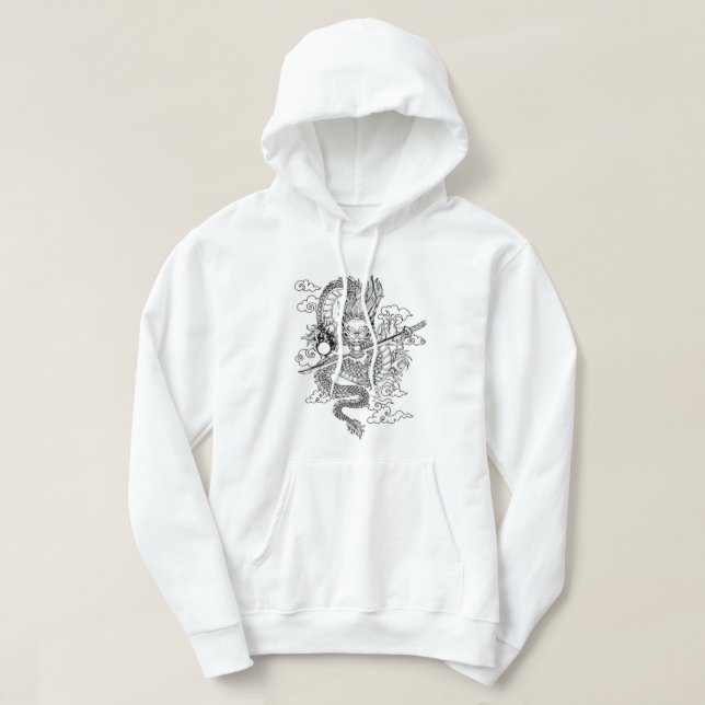Red Moon & Dragon Chinese Hoodie (Design Front)
