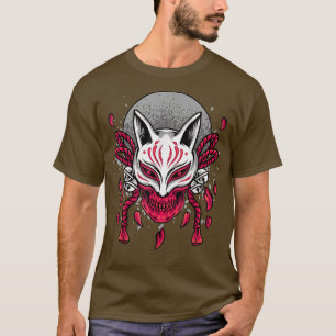 Red Moon Halloween Otaku's Kitsune Fox Anime Lover T-Shirt