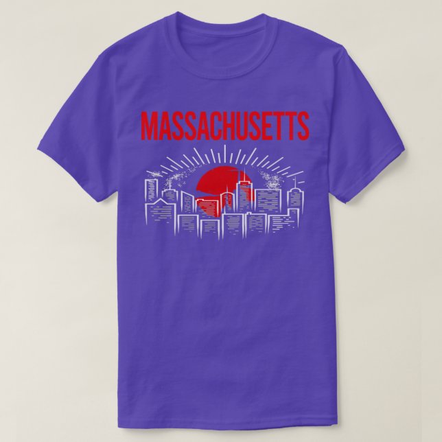 Red Moon Massachusetts  T-Shirt (Design Front)