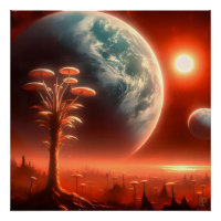 Red Moon of a Blue Planet